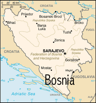 Map of Bosnia and Heregovina